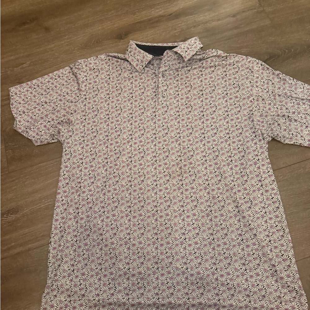 FootJoy Men's Polo Shirt - purple and black Pattern